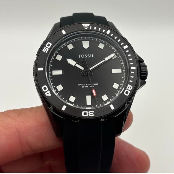 Fossil Dalton BQM2886 Men’s 42mm Black Silicone Strap Quartz Watch NIBWT - Picture 7 of 17